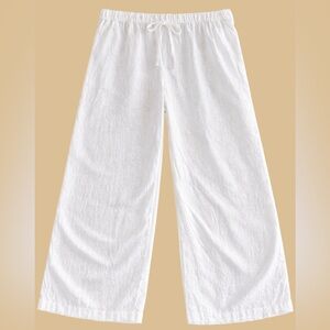 GAP Linen Blend Wide Leg Pants XXL White Pull On Elastic Waist Summer Sold Out